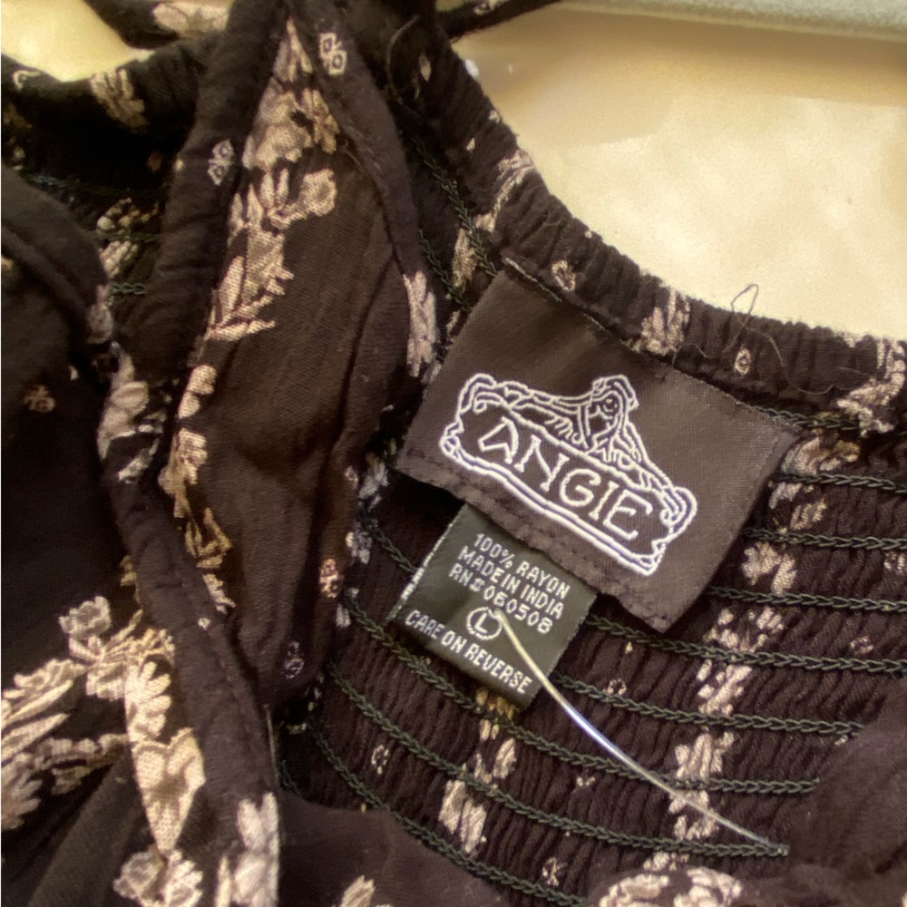 Angie Black and Gray Patterned Flowy Jumpsuit Size Large - Picture 3 of 7